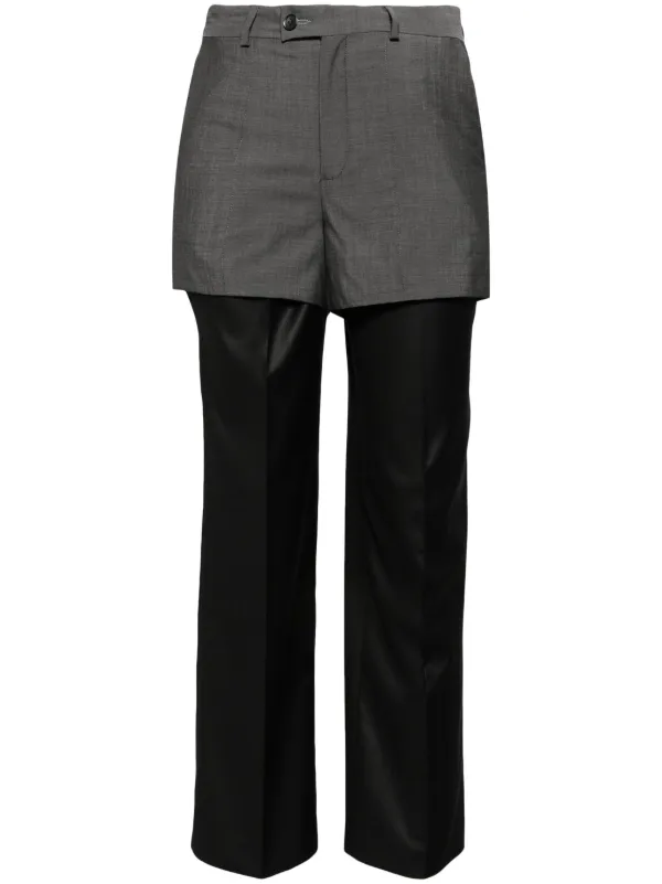 Bettter Layered Straight Trousers in Black