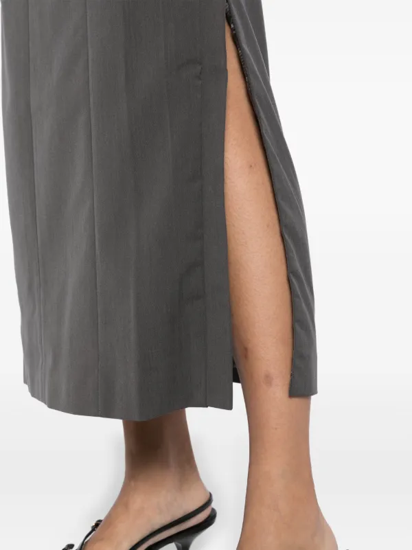 BETTTER Wool Straight Maxi Skirt | Grey | FARFETCH