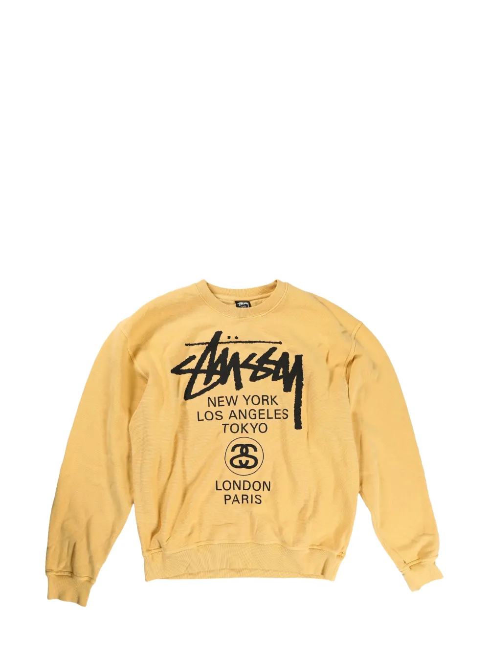 Stüssy World Tour sweater Geel