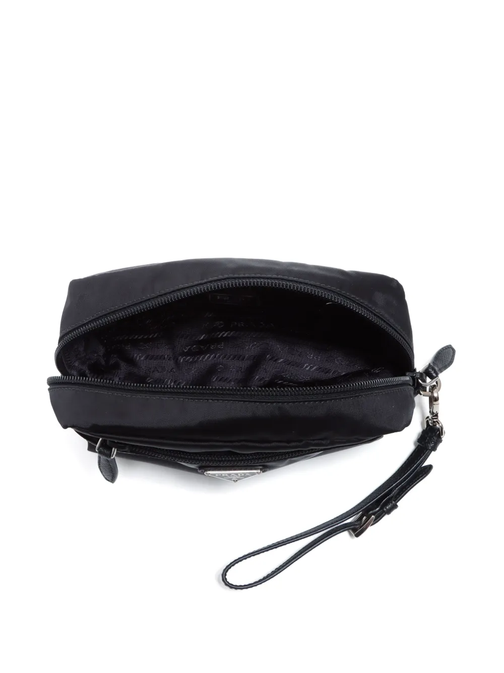 Pre-owned Prada 三角形logo小袋 In Black