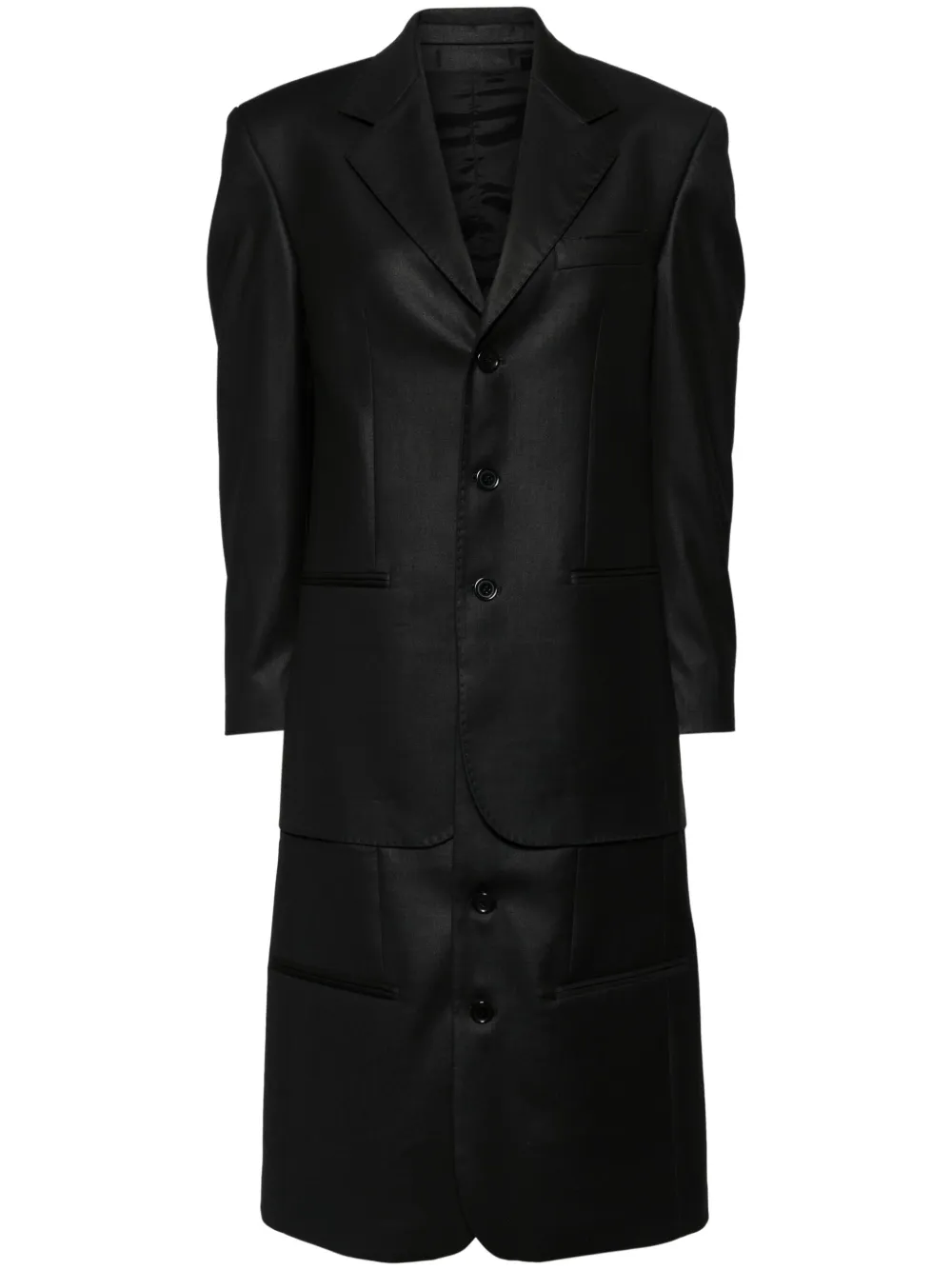 BETTTER layered single-breasted coat - Black