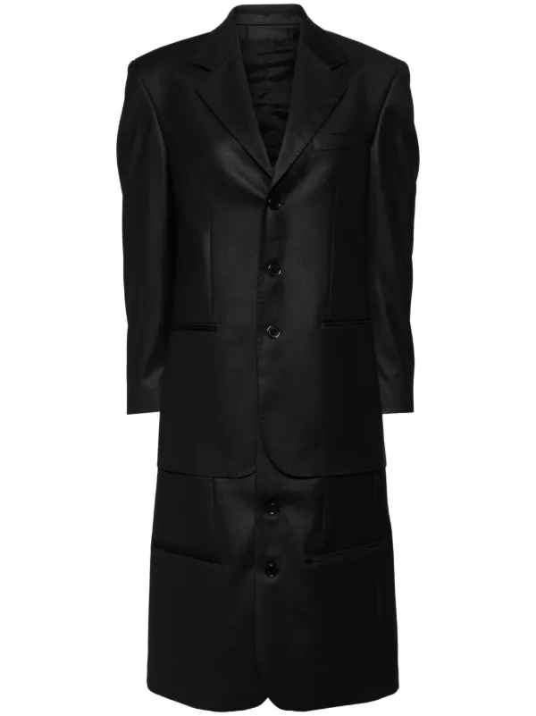 Bettter Layered Single-breasted Coat in Black