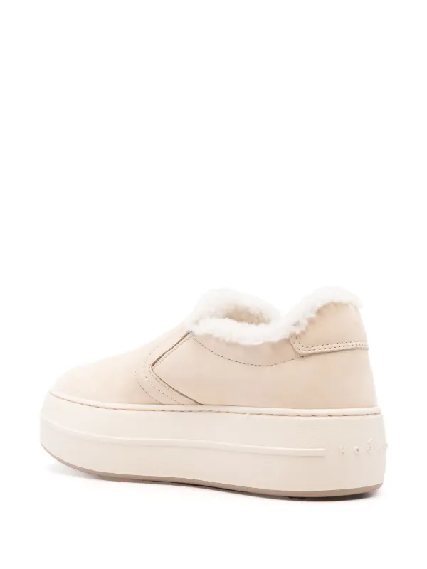【送料&関税込】Hogan Round-toe Slip-on Sneakers Hogan slip-on Sneakers | Neutrals | FARFETCH