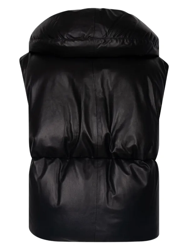ジルサンダー　JILSANDER ベスト　本革　レザー　ブラック　希少 Jil Sander パデッド レザーベスト | ブラック | FARFETCH JP
