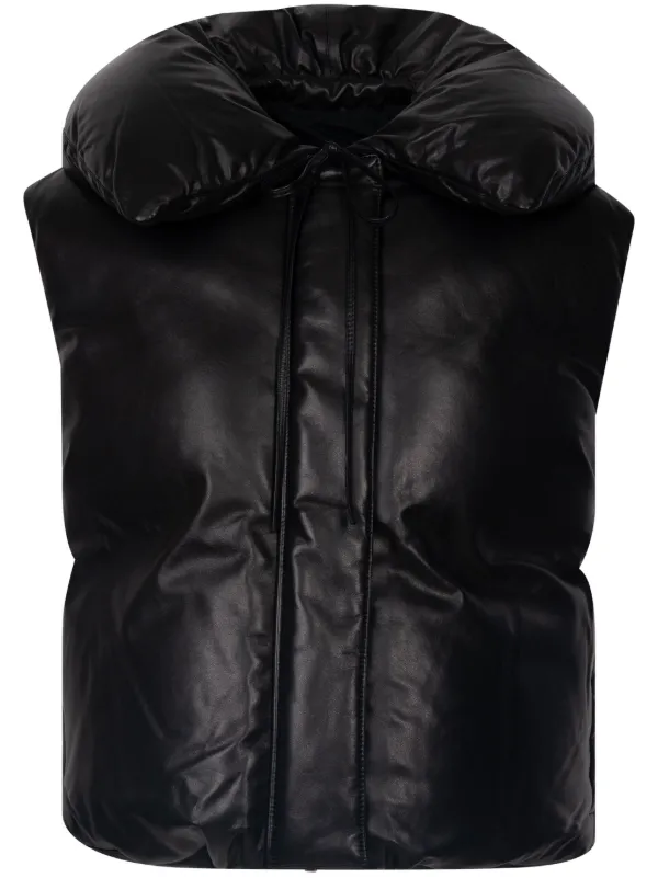 ジルサンダー　JILSANDER ベスト　本革　レザー　ブラック　希少 Jil Sander パデッド レザーベスト | ブラック | FARFETCH JP