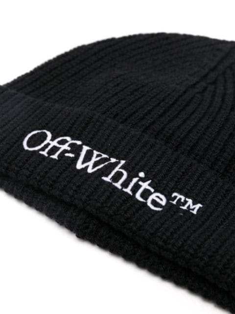 logo-embroidered beanie hat