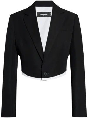 DSQUARED2 クロップドジャケット DSQUARED2 クロップド ジップジャケット | ブルー | FARFETCH JP
