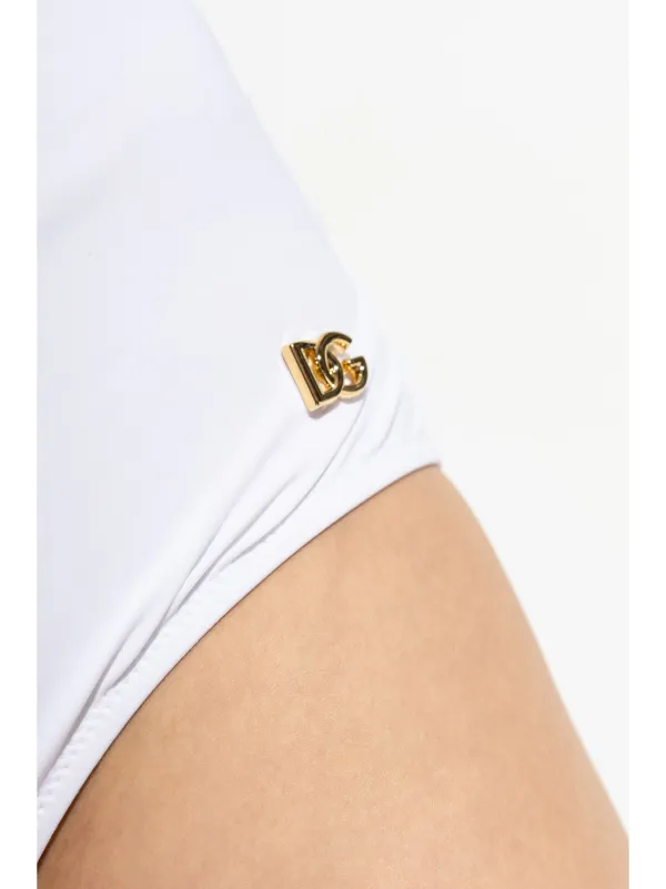 Dolce & Gabbana プランジネック ワンピース水着 | ホワイト | FARFETCH JP