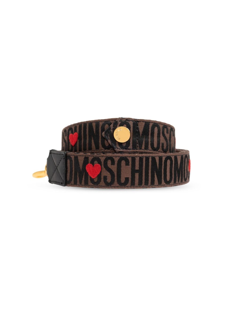 Shop Moschino Logo-jacquard Dog Leash In Braun