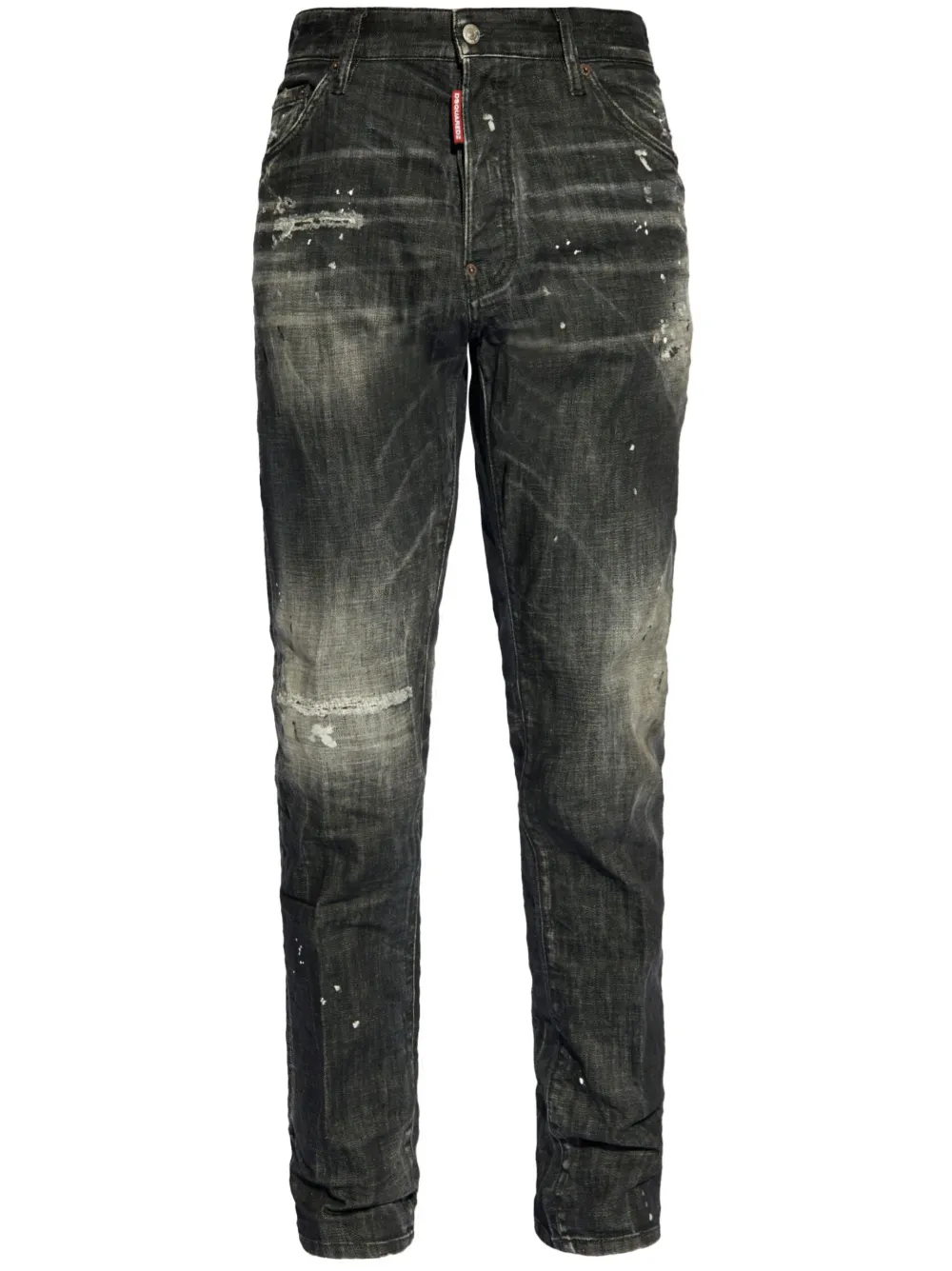 Shop Dsquared2 Distressed Jeans In Black