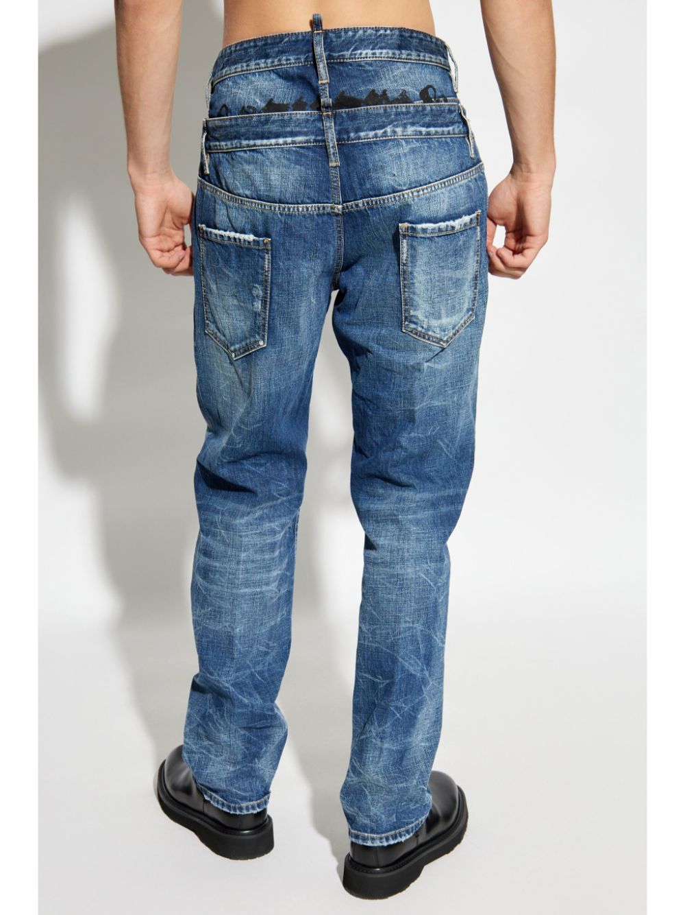 DSQUARED2 layered distressed jeans Men