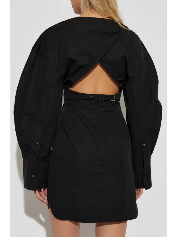 【JACQUEMUS】 La Robe Chemise ドレス 243DR1241519990 Jacquemus La Robe Chemise Casaco Dress | Black | FARFETCH