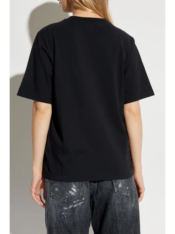 Dsquared2 Embroidered-Logo T-Shirt | Black | FARFETCH