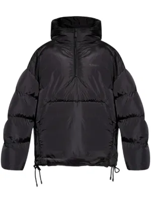 ブルゾン Dsquared2 Cropped Black Jacket With Quilted Design And Hood Dsquared2 Cropped Black Jacket With Quilted Design And Hood