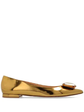 Gianvito Rossi デコラティブ フラットシューズ | ゴールドトーン
