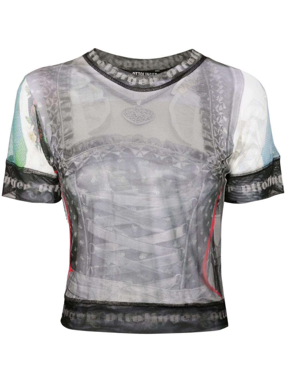 Ottolinger T-shirt in rete - Grigio