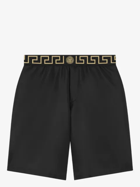 Versace short de bain à bande Greca