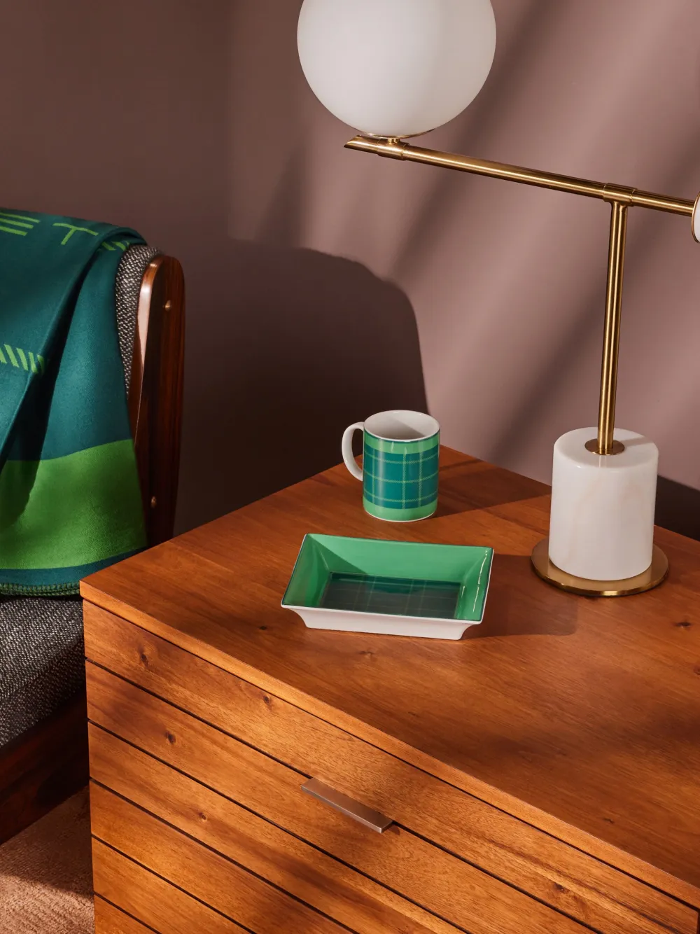Etro Home Logo-print Tray In Green