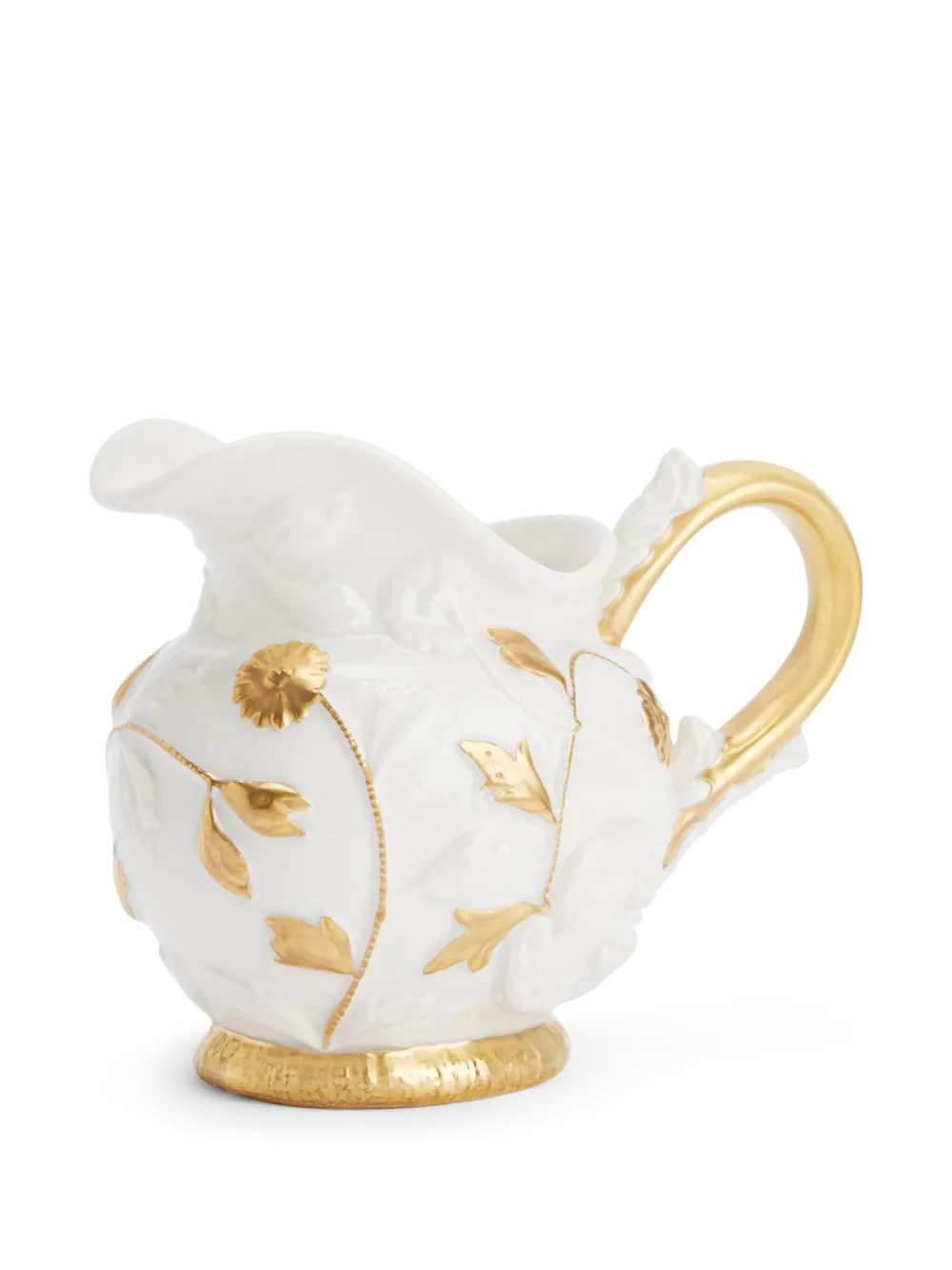 Villari Leaf-embellished Milk Container In White