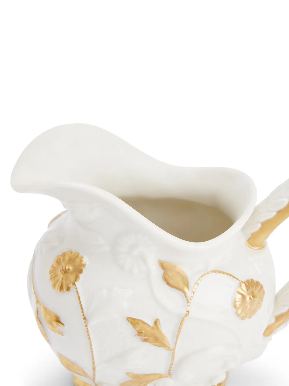 Villari Leaf-embellished Milk Container In White