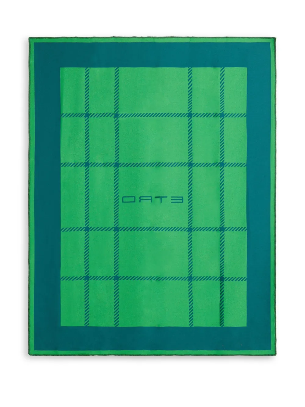Shop Etro Home Logo Checkered Blanket In Green