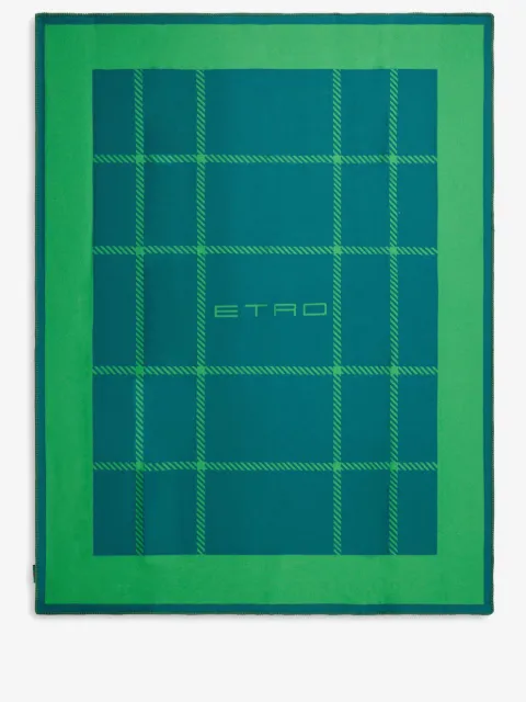 ETRO HOME logo checkered blanket