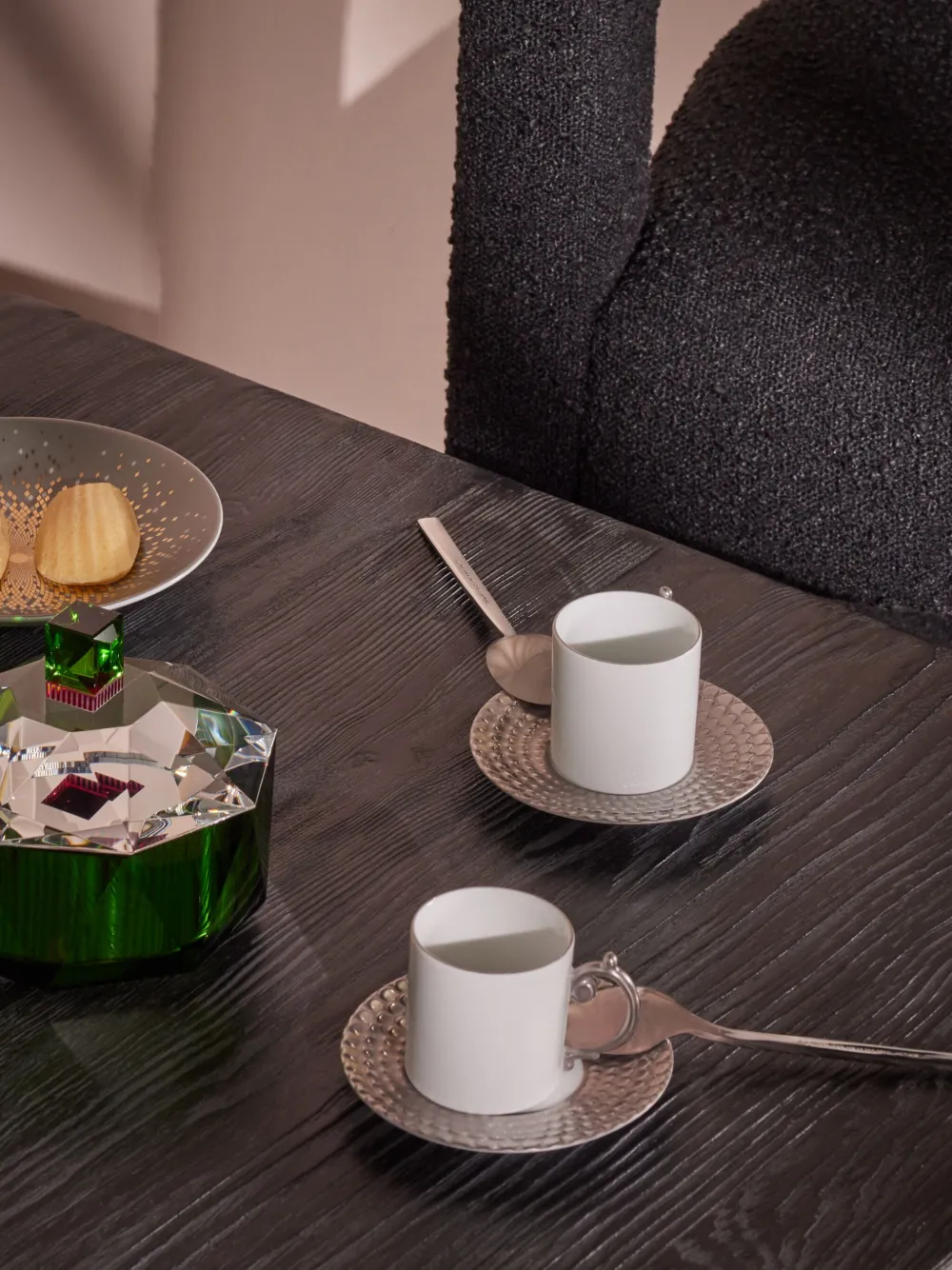 L'OBJET AEGEAN ESPRESSO CUPS AND SAUCER (SET OF TWO)
