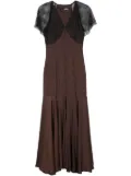 ROTATE BIRGER CHRISTENSEN lace V-neck maxi dress - Brown