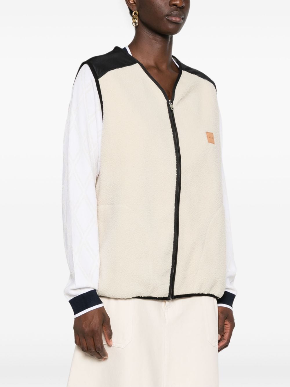 Shop Apc Nate Gilet In Neutrals