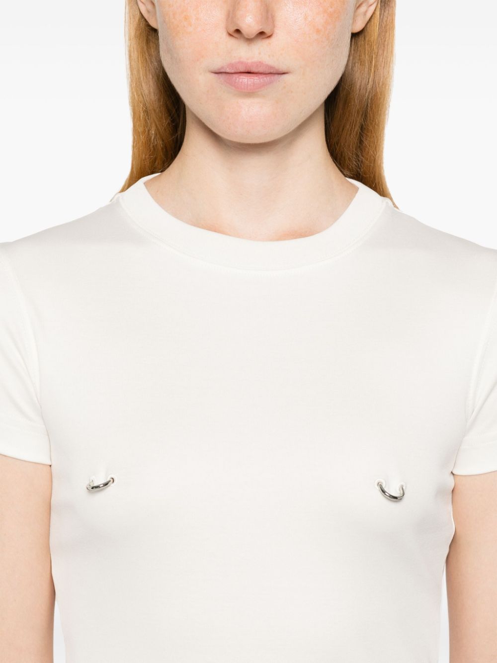 Shop Mugler Pierced Baby T-shirt In White