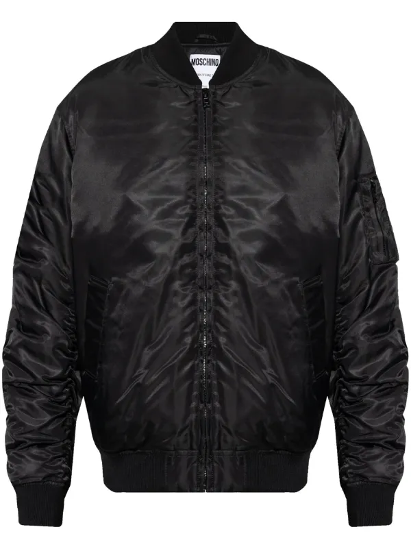 Moschino zip-up Padded Bomber Jacket | Black | FARFETCH ID