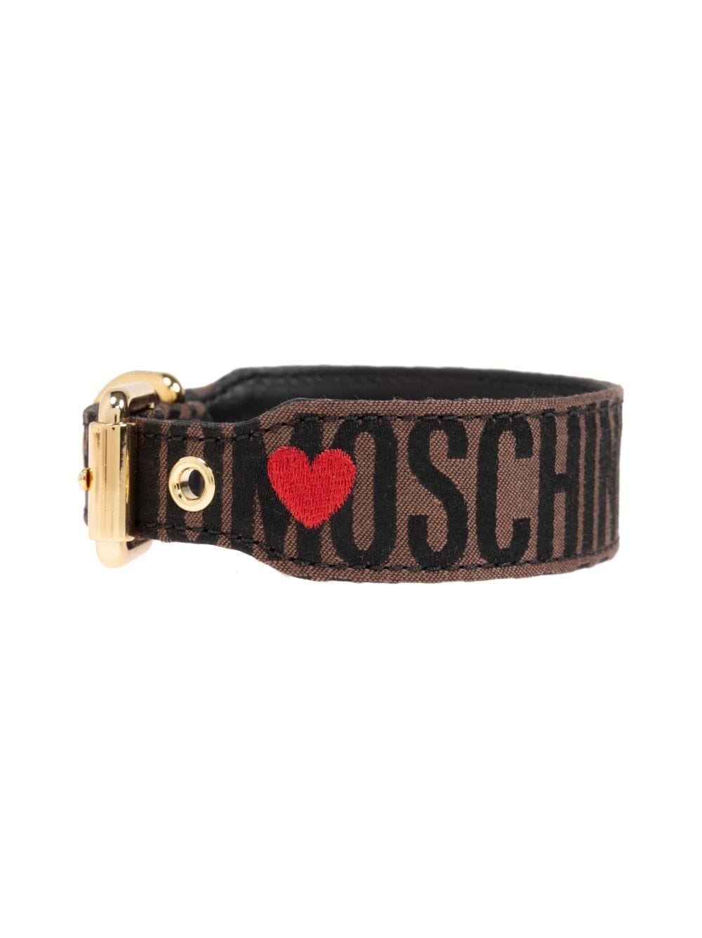 Shop Moschino Logo-print Dog Collar In Brown