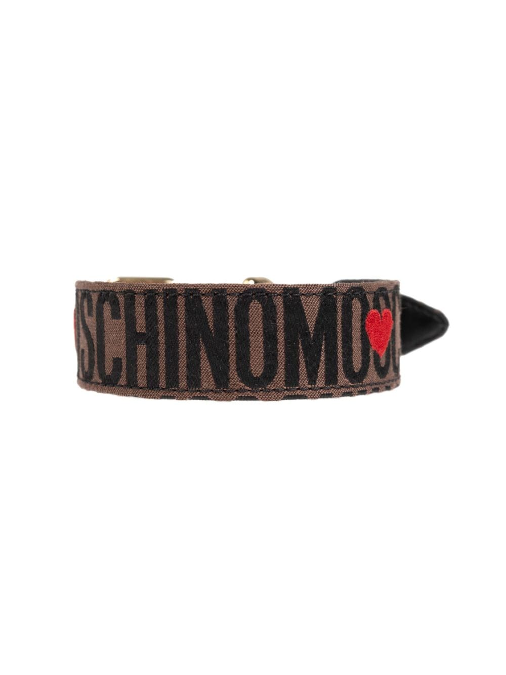 Shop Moschino Logo-print Dog Collar In Brown