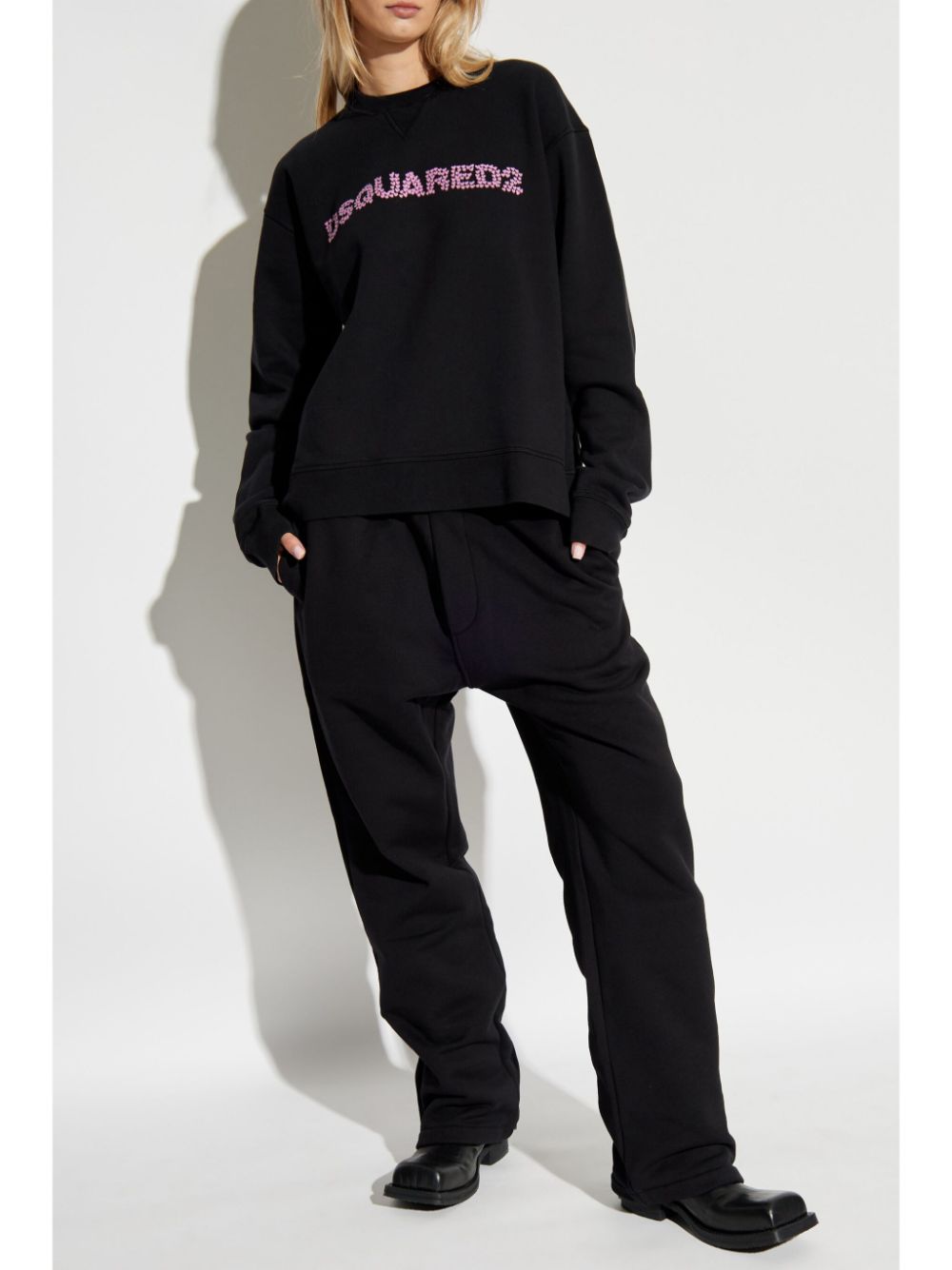 DSQUARED2 logo-embroidered sweatshirt - Zwart