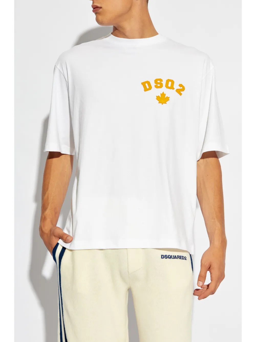 DSQUARED2 T-shirt met logopatch Wit