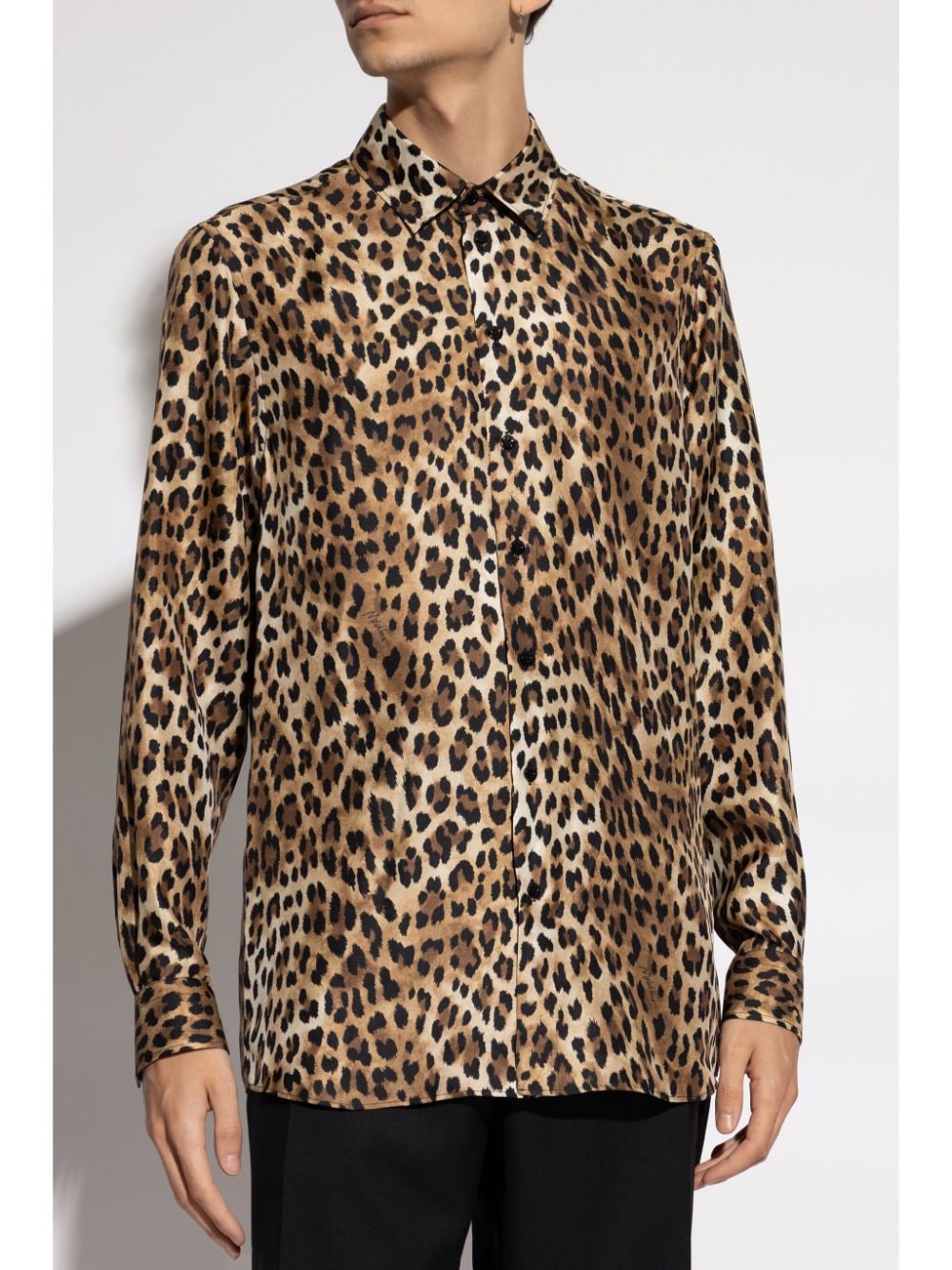 Shop Moschino Leopard-print Shirt In Brown