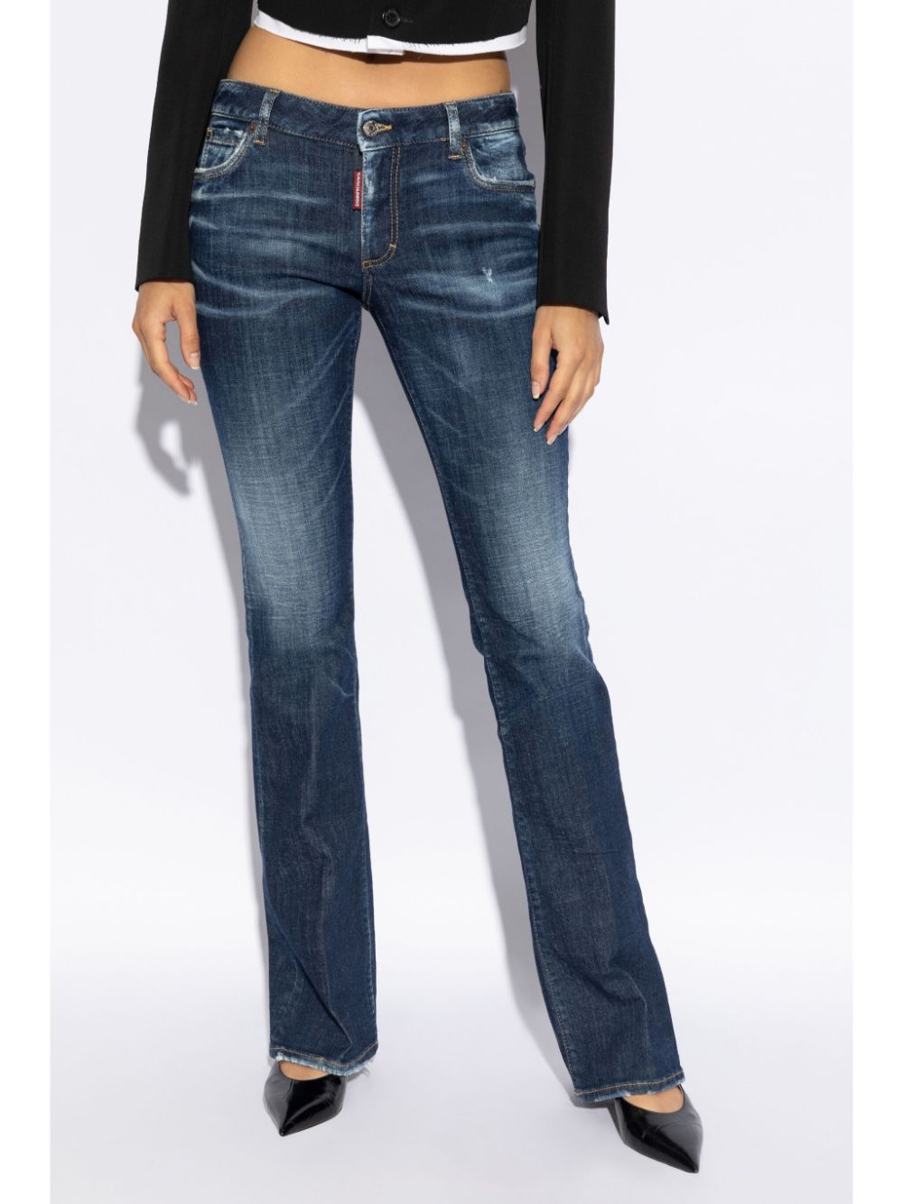 Shop Dsquared2 Mid-waist Flared Jeans In Blue