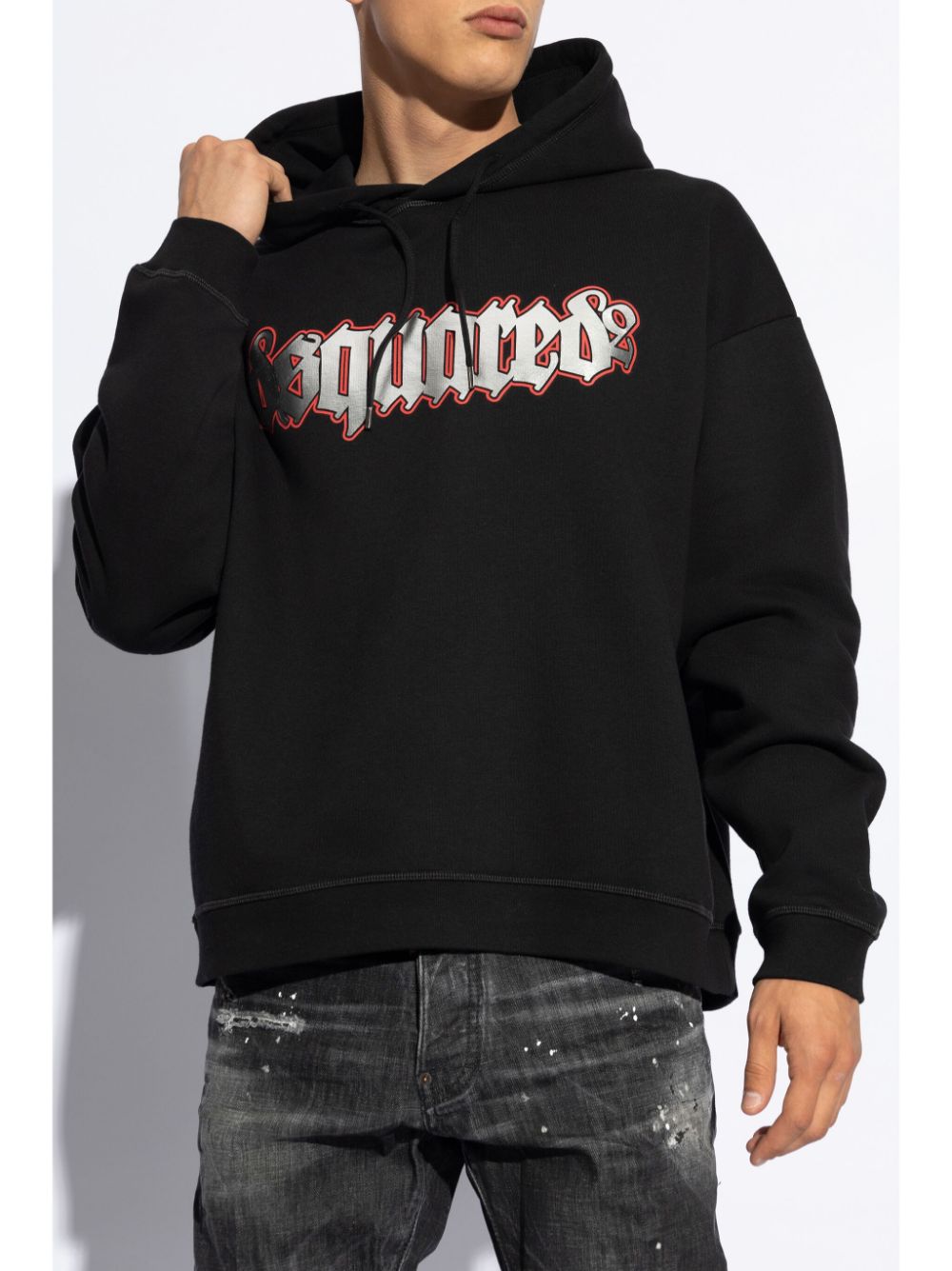 Shop Dsquared2 Branded Sweatshirt In Black