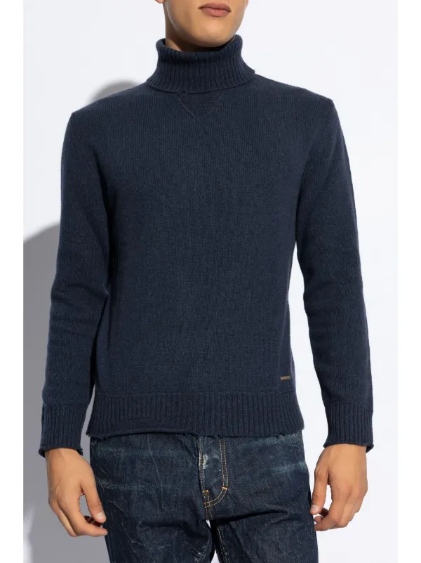 DSQUARED2 fine-knit roll-neck Sweater | Blue | FARFETCH TR