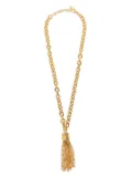 Moschino dangling-chain brass necklace - Gold