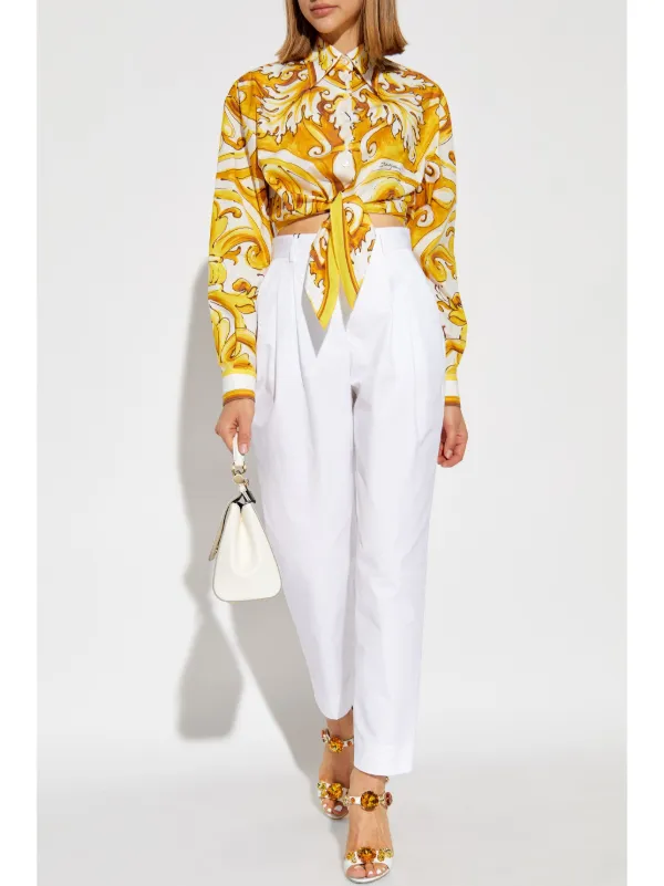 Dolce & Gabbana Tailored Tapered Trousers | White | FARFETCH