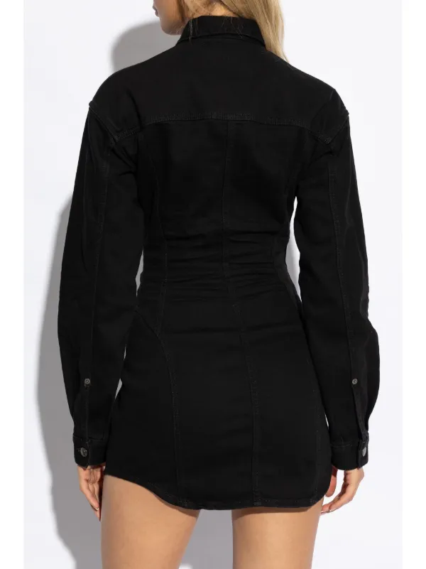 【送料&関税込】Dsquared2 Dress With Logo Plaque DSQUARED2 logo-plaque Mini Dress | Black | FARFETCH