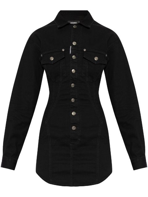 DSQUARED2 logo-patch shirt dress