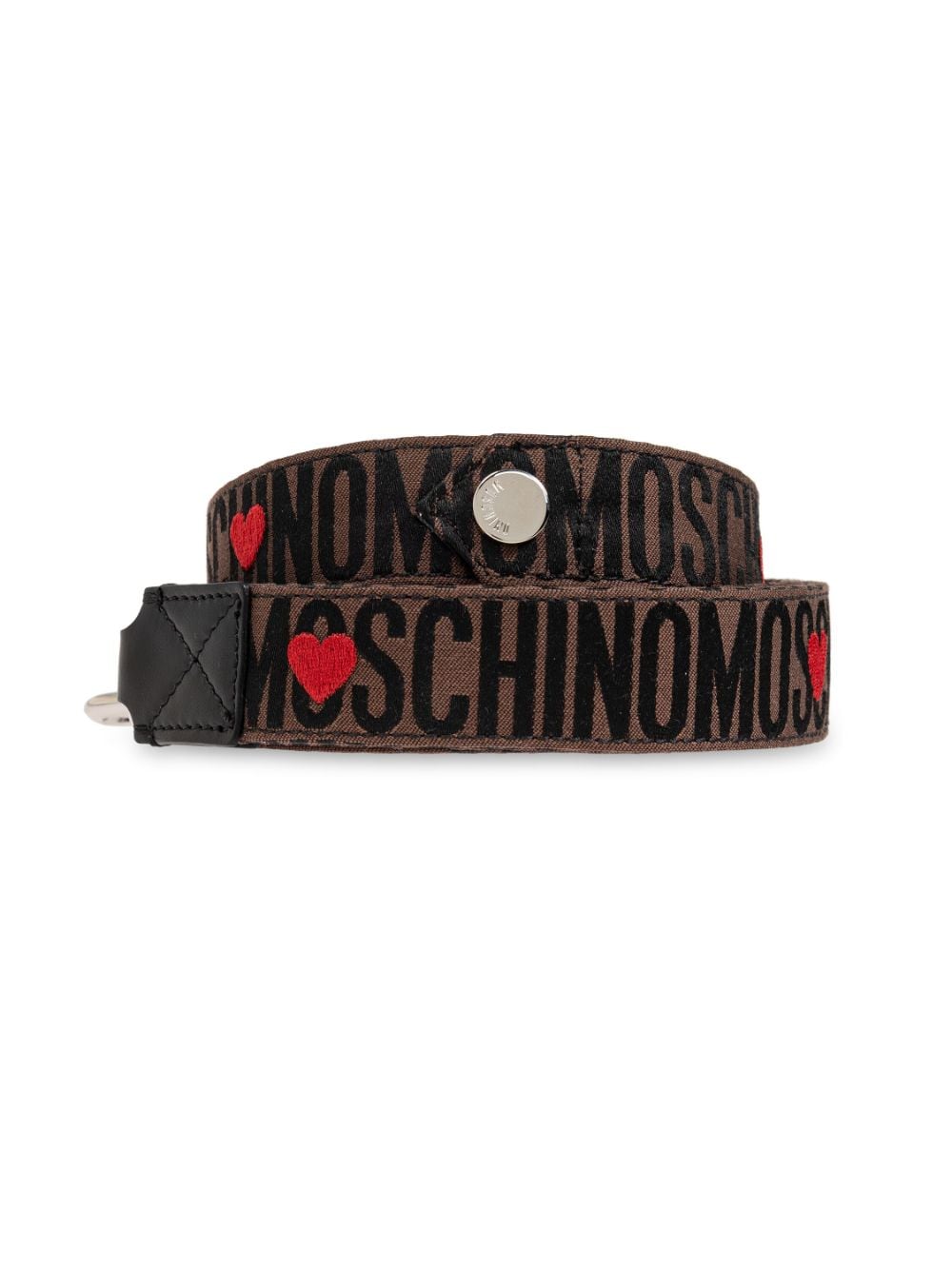 Moschino Hondenriem met logo-jacquard - Bruin