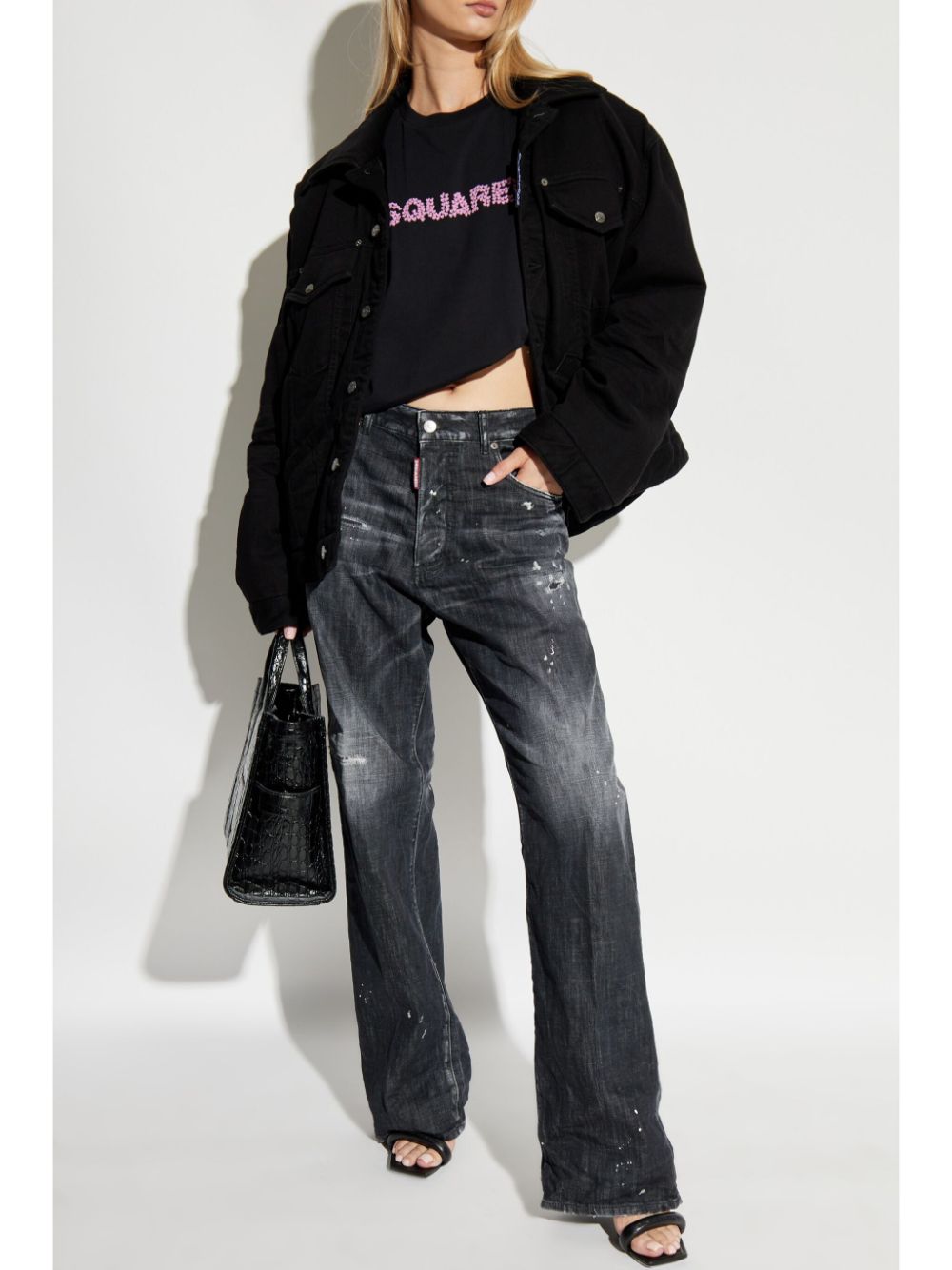 Shop Dsquared2 Denim Jacket In Black