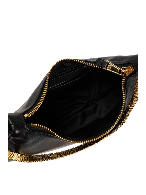 ☆関税込☆【LOVE MOSCHINO】メタリックショルダーバッグ Moschino メタリック ショルダーバッグ | ブラック | FARFETCH JP