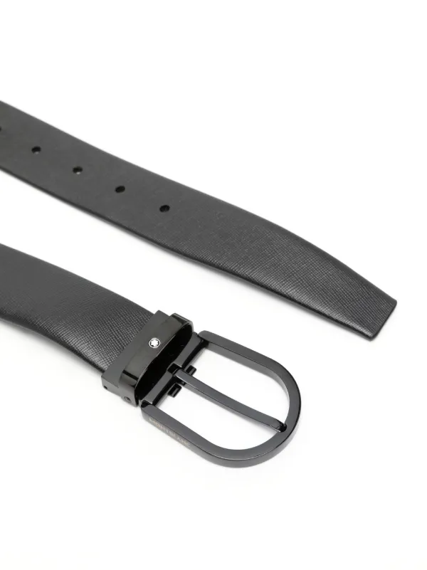 美品 モンブラン ベルト ホースシューバックル レザー 本革 ブラック Montblanc ホースシューバックル レザーベルト | ブラック