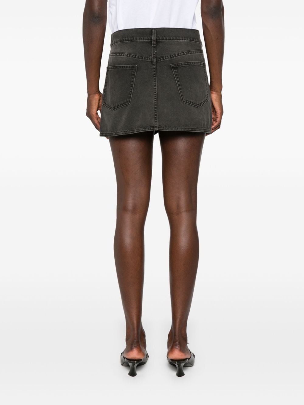 Shop Coperni Denim Mini Skirt In Grey