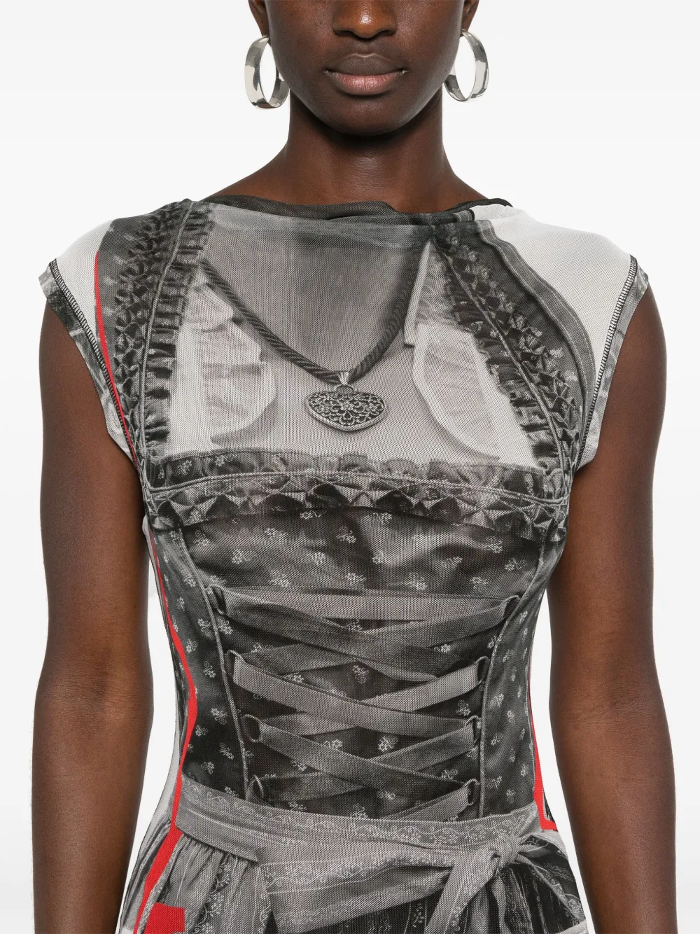 Ottolinger Maxi-jurk met mesh Grijs