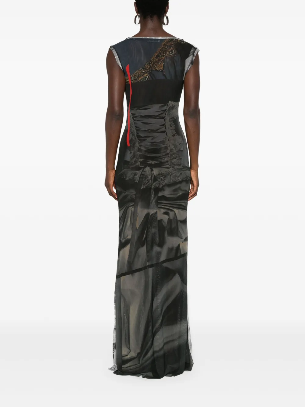 Ottolinger Maxi-jurk met mesh Grijs